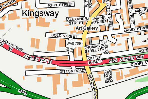 WA8 7SB map - OS OpenMap – Local (Ordnance Survey) WA8 7SB map - OS OpenMap – Local (Ordnance Survey)
