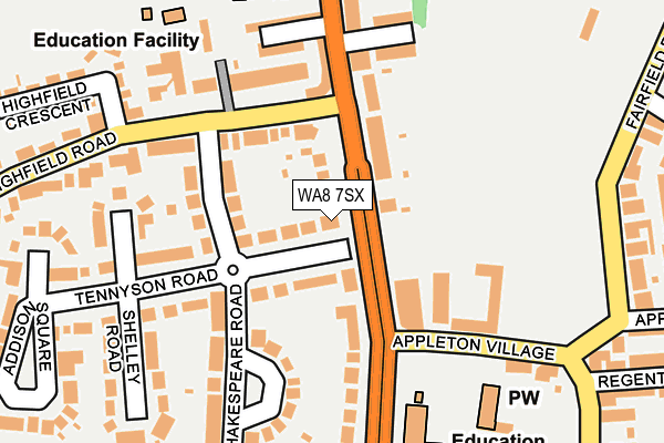 WA8 7SX map - OS OpenMap – Local (Ordnance Survey) WA8 7SX map - OS OpenMap – Local (Ordnance Survey)