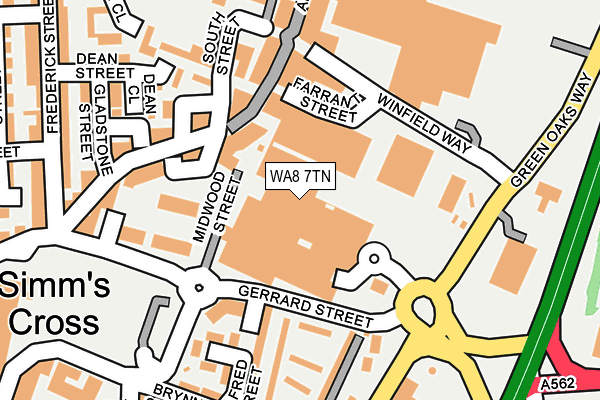 WA8 7TN map - OS OpenMap – Local (Ordnance Survey) WA8 7TN map - OS OpenMap – Local (Ordnance Survey)