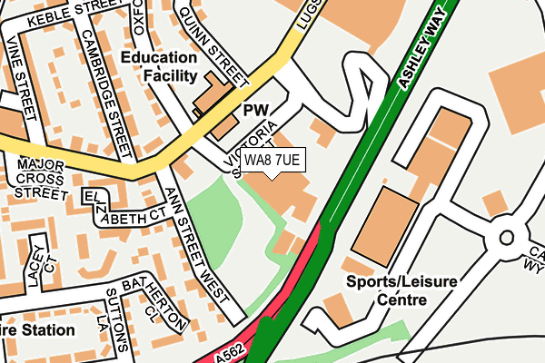 WA8 7UE map - OS OpenMap – Local (Ordnance Survey) WA8 7UE map - OS OpenMap – Local (Ordnance Survey)