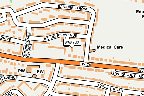 WA8 7UX map - OS OpenMap – Local (Ordnance Survey) WA8 7UX map - OS OpenMap – Local (Ordnance Survey)