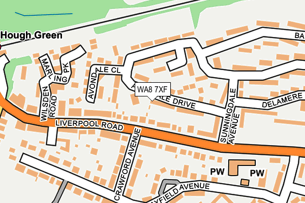 WA8 7XF map - OS OpenMap – Local (Ordnance Survey) WA8 7XF map - OS OpenMap – Local (Ordnance Survey)