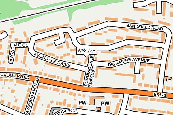 WA8 7XH map - OS OpenMap – Local (Ordnance Survey) WA8 7XH map - OS OpenMap – Local (Ordnance Survey)