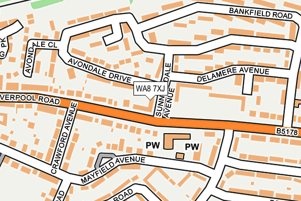 WA8 7XJ map - OS OpenMap – Local (Ordnance Survey) WA8 7XJ map - OS OpenMap – Local (Ordnance Survey)