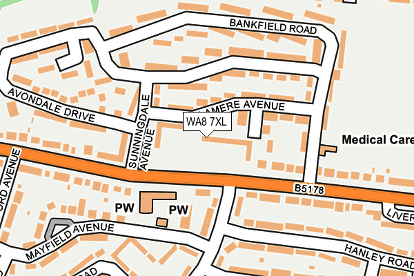 WA8 7XL map - OS OpenMap – Local (Ordnance Survey) WA8 7XL map - OS OpenMap – Local (Ordnance Survey)