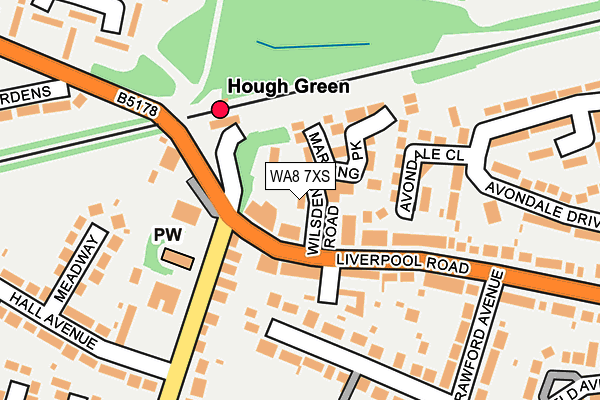 WA8 7XS map - OS OpenMap – Local (Ordnance Survey) WA8 7XS map - OS OpenMap – Local (Ordnance Survey)