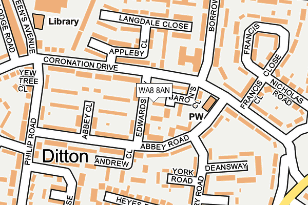 WA8 8AN map - OS OpenMap – Local (Ordnance Survey)