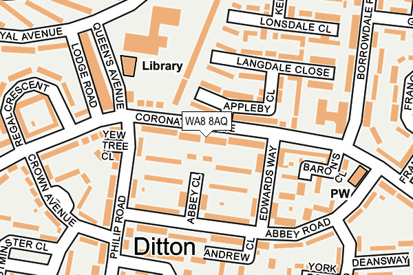 WA8 8AQ map - OS OpenMap – Local (Ordnance Survey) WA8 8AQ map - OS OpenMap – Local (Ordnance Survey)