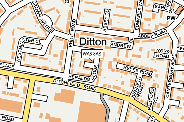 WA8 8AS map - OS OpenMap – Local (Ordnance Survey) WA8 8AS map - OS OpenMap – Local (Ordnance Survey)