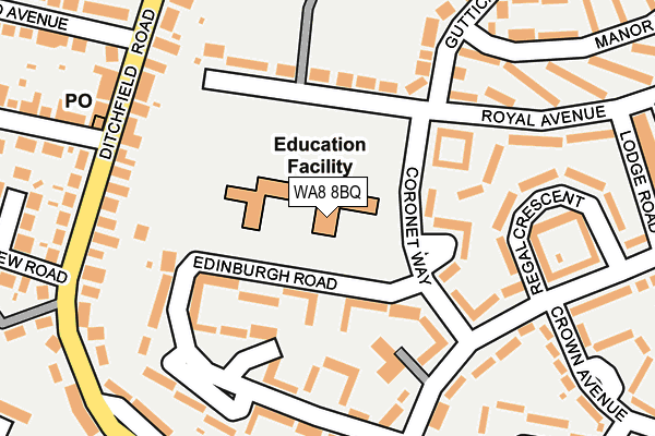 WA8 8BQ map - OS OpenMap – Local (Ordnance Survey) WA8 8BQ map - OS OpenMap – Local (Ordnance Survey)
