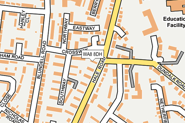 WA8 8DH map - OS OpenMap – Local (Ordnance Survey) WA8 8DH map - OS OpenMap – Local (Ordnance Survey)