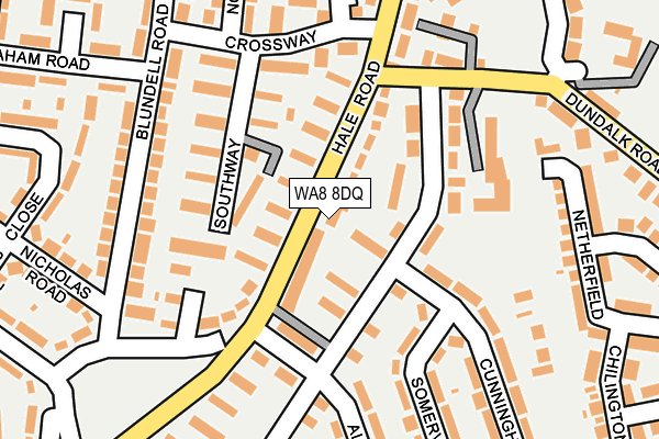 WA8 8DQ map - OS OpenMap – Local (Ordnance Survey) WA8 8DQ map - OS OpenMap – Local (Ordnance Survey)