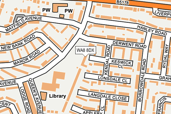 WA8 8DX map - OS OpenMap – Local (Ordnance Survey) WA8 8DX map - OS OpenMap – Local (Ordnance Survey)
