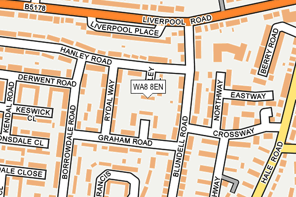 WA8 8EN map - OS OpenMap – Local (Ordnance Survey) WA8 8EN map - OS OpenMap – Local (Ordnance Survey)