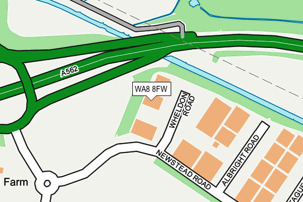 WA8 8FW map - OS OpenMap – Local (Ordnance Survey) WA8 8FW map - OS OpenMap – Local (Ordnance Survey)