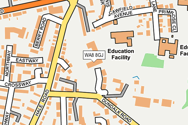 WA8 8GJ map - OS OpenMap – Local (Ordnance Survey) WA8 8GJ map - OS OpenMap – Local (Ordnance Survey)