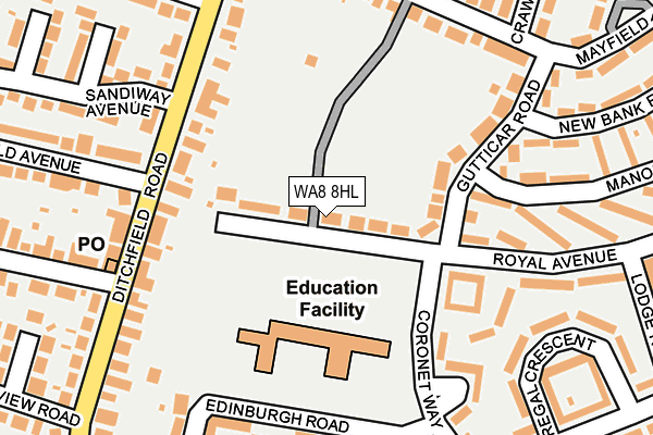 WA8 8HL map - OS OpenMap – Local (Ordnance Survey) WA8 8HL map - OS OpenMap – Local (Ordnance Survey)