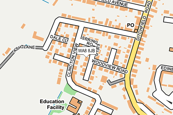 WA8 8JB map - OS OpenMap – Local (Ordnance Survey) WA8 8JB map - OS OpenMap – Local (Ordnance Survey)