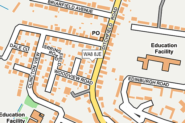 WA8 8JE map - OS OpenMap – Local (Ordnance Survey) WA8 8JE map - OS OpenMap – Local (Ordnance Survey)
