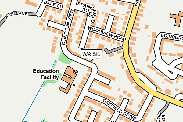 WA8 8JG map - OS OpenMap – Local (Ordnance Survey) WA8 8JG map - OS OpenMap – Local (Ordnance Survey)