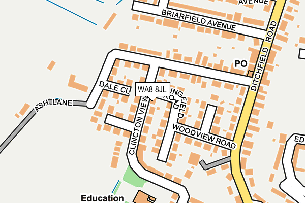 WA8 8JL map - OS OpenMap – Local (Ordnance Survey) WA8 8JL map - OS OpenMap – Local (Ordnance Survey)