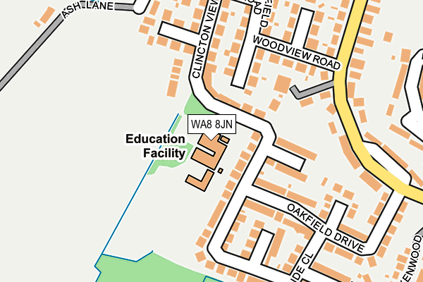 WA8 8JN map - OS OpenMap – Local (Ordnance Survey) WA8 8JN map - OS OpenMap – Local (Ordnance Survey)