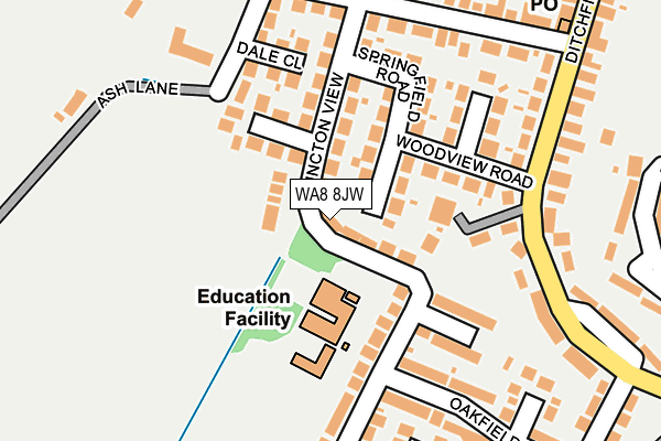 WA8 8JW map - OS OpenMap – Local (Ordnance Survey) WA8 8JW map - OS OpenMap – Local (Ordnance Survey)