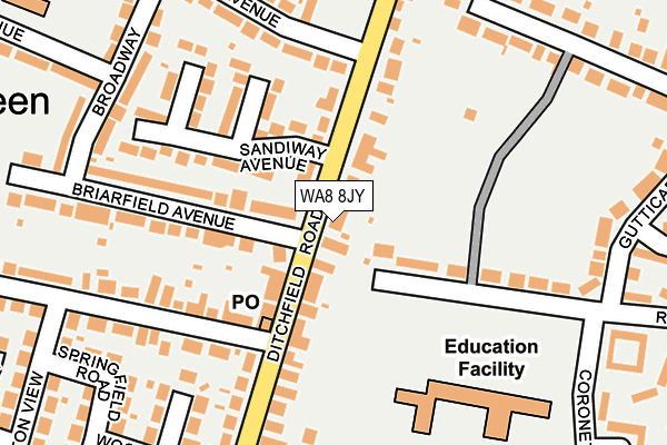 WA8 8JY map - OS OpenMap – Local (Ordnance Survey) WA8 8JY map - OS OpenMap – Local (Ordnance Survey)