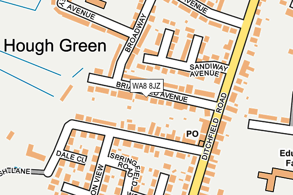 WA8 8JZ map - OS OpenMap – Local (Ordnance Survey) WA8 8JZ map - OS OpenMap – Local (Ordnance Survey)