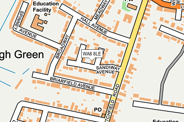 WA8 8LE map - OS OpenMap – Local (Ordnance Survey) WA8 8LE map - OS OpenMap – Local (Ordnance Survey)