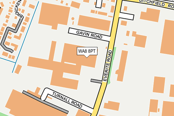 WA8 8PT map - OS OpenMap – Local (Ordnance Survey) WA8 8PT map - OS OpenMap – Local (Ordnance Survey)