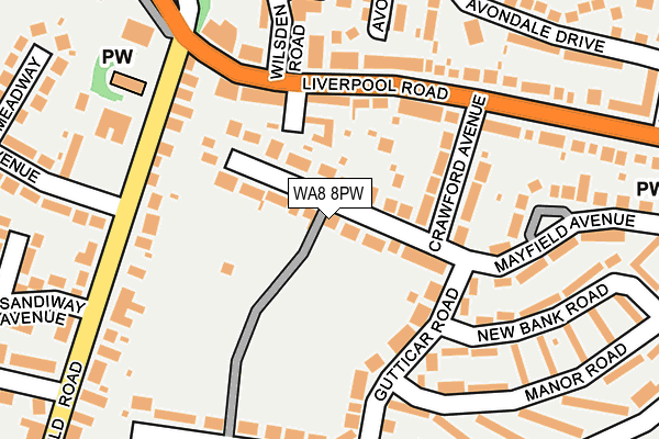 WA8 8PW map - OS OpenMap – Local (Ordnance Survey) WA8 8PW map - OS OpenMap – Local (Ordnance Survey)
