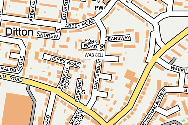 WA8 8QJ map - OS OpenMap – Local (Ordnance Survey) WA8 8QJ map - OS OpenMap – Local (Ordnance Survey)