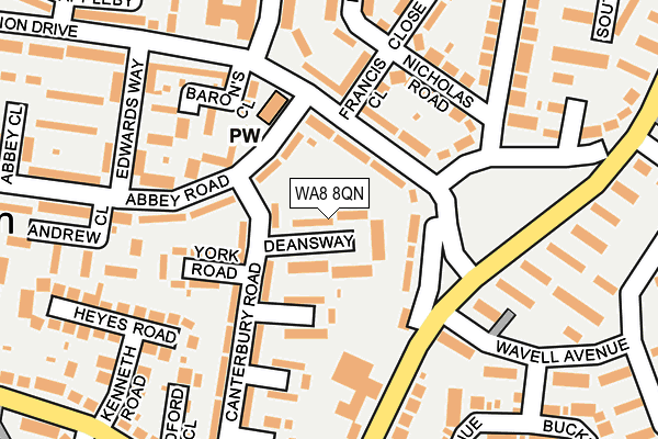 WA8 8QN map - OS OpenMap – Local (Ordnance Survey) WA8 8QN map - OS OpenMap – Local (Ordnance Survey)