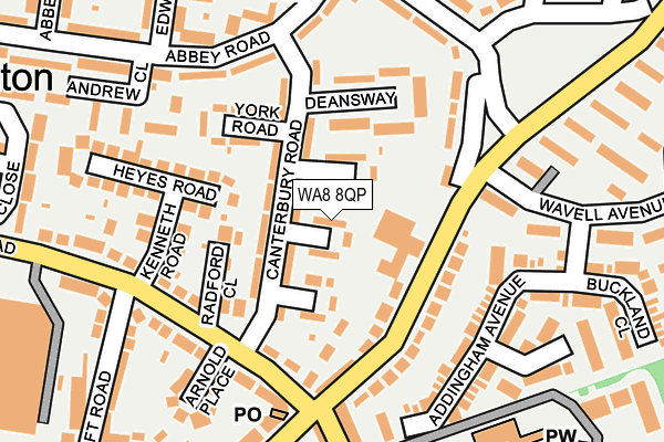 WA8 8QP map - OS OpenMap – Local (Ordnance Survey) WA8 8QP map - OS OpenMap – Local (Ordnance Survey)
