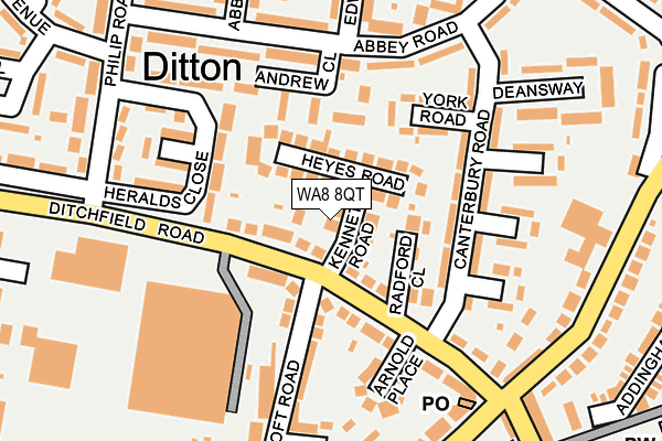 WA8 8QT map - OS OpenMap – Local (Ordnance Survey) WA8 8QT map - OS OpenMap – Local (Ordnance Survey)