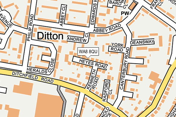 WA8 8QU map - OS OpenMap – Local (Ordnance Survey) WA8 8QU map - OS OpenMap – Local (Ordnance Survey)