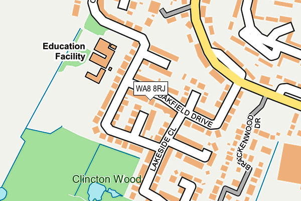 WA8 8RJ map - OS OpenMap – Local (Ordnance Survey) WA8 8RJ map - OS OpenMap – Local (Ordnance Survey)