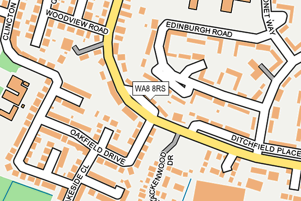 WA8 8RS map - OS OpenMap – Local (Ordnance Survey) WA8 8RS map - OS OpenMap – Local (Ordnance Survey)