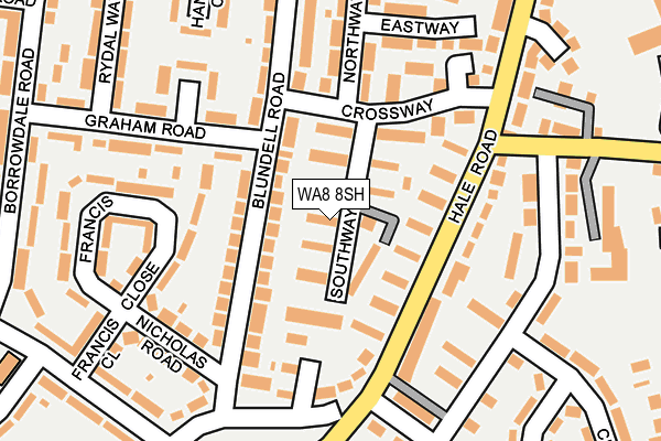 WA8 8SH map - OS OpenMap – Local (Ordnance Survey) WA8 8SH map - OS OpenMap – Local (Ordnance Survey)