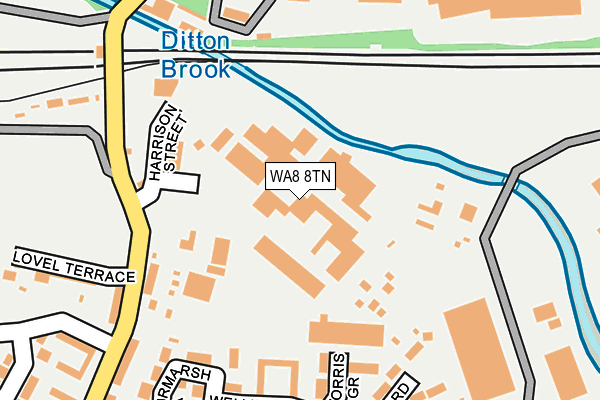 WA8 8TN map - OS OpenMap – Local (Ordnance Survey) WA8 8TN map - OS OpenMap – Local (Ordnance Survey)