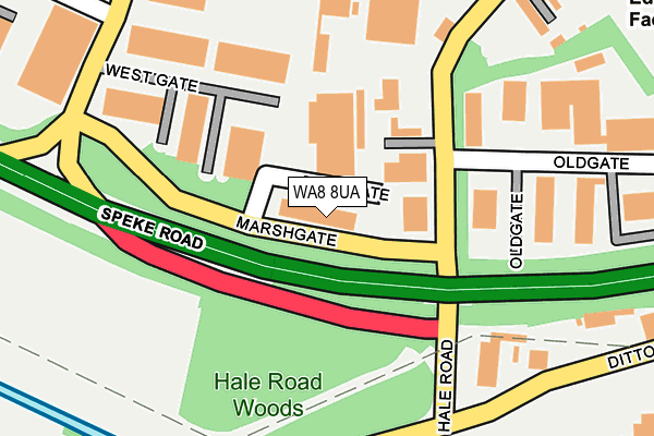 WA8 8UA map - OS OpenMap – Local (Ordnance Survey) WA8 8UA map - OS OpenMap – Local (Ordnance Survey)