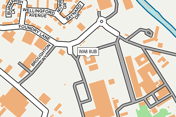 WA8 8UB map - OS OpenMap – Local (Ordnance Survey) WA8 8UB map - OS OpenMap – Local (Ordnance Survey)
