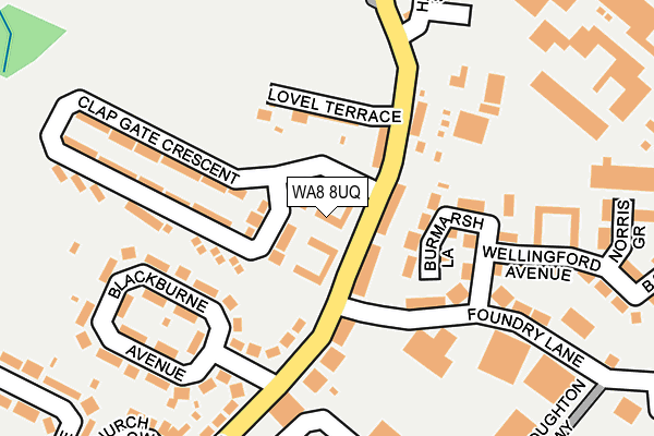 WA8 8UQ map - OS OpenMap – Local (Ordnance Survey) WA8 8UQ map - OS OpenMap – Local (Ordnance Survey)