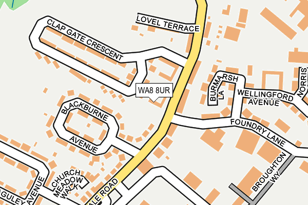 WA8 8UR map - OS OpenMap – Local (Ordnance Survey) WA8 8UR map - OS OpenMap – Local (Ordnance Survey)