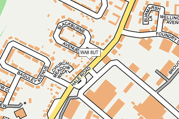 WA8 8UT map - OS OpenMap – Local (Ordnance Survey) WA8 8UT map - OS OpenMap – Local (Ordnance Survey)