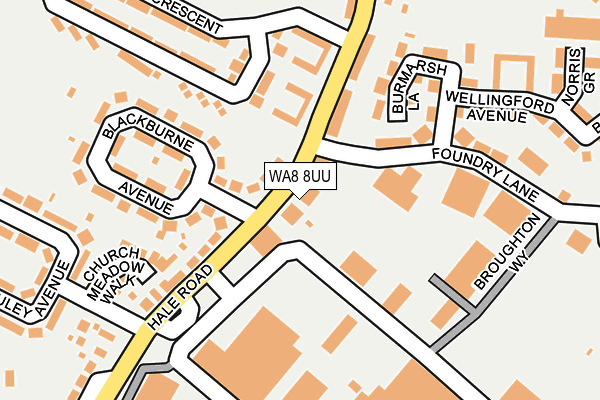 WA8 8UU map - OS OpenMap – Local (Ordnance Survey) WA8 8UU map - OS OpenMap – Local (Ordnance Survey)