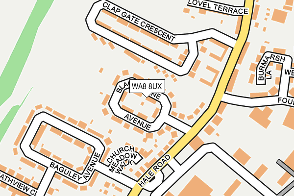 WA8 8UX map - OS OpenMap – Local (Ordnance Survey) WA8 8UX map - OS OpenMap – Local (Ordnance Survey)