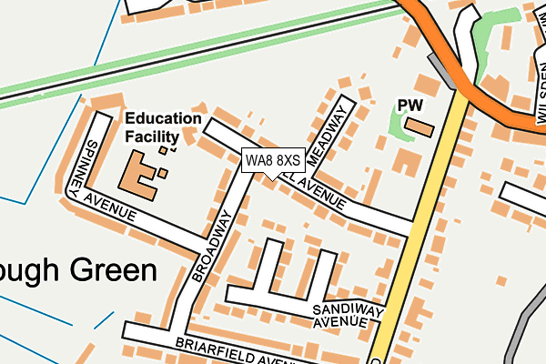 WA8 8XS map - OS OpenMap – Local (Ordnance Survey) WA8 8XS map - OS OpenMap – Local (Ordnance Survey)