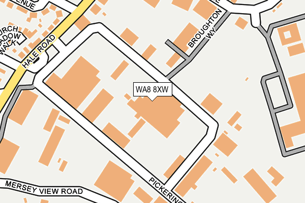 WA8 8XW map - OS OpenMap – Local (Ordnance Survey) WA8 8XW map - OS OpenMap – Local (Ordnance Survey)